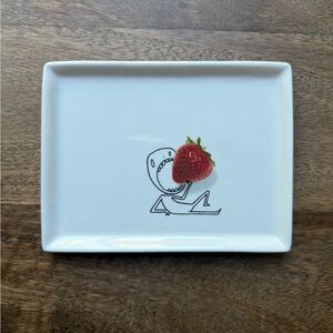 CB2 Oliver Appetizer Plate - Strawberry